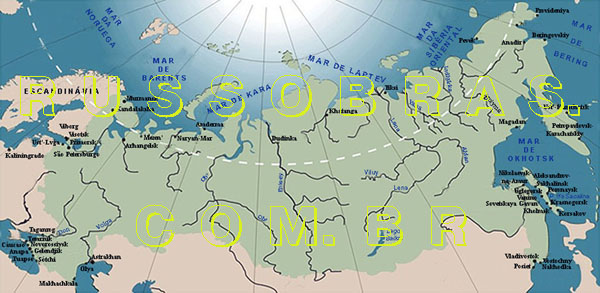 portos marítimos da Rússia - mapa
