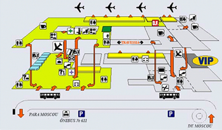 aeroporto internacional Vnukovo em Moscou - mapa