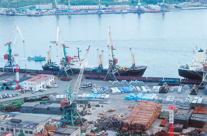 portos marítimos da Rússia - vista do porto de Vladivostok