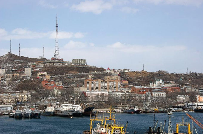 portos marítimos da Rússia - vista do porto de Vladivostok