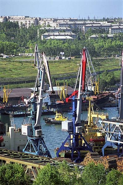portos marítimos da Rússia - vista do porto de Vanino