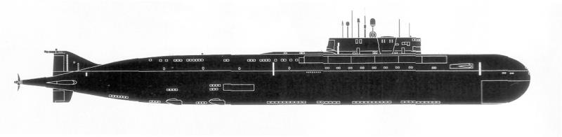 frota do submerso da Rússia - submarinos nucleares russos com mísseis alados - classe 949A Antey