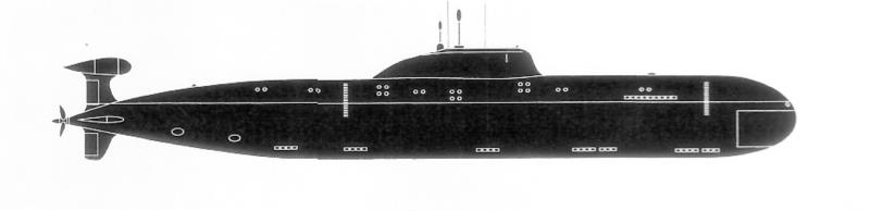 frota do submerso da Rússia - submarinos nucleares russos com torpedos - classe 971 Tshuca