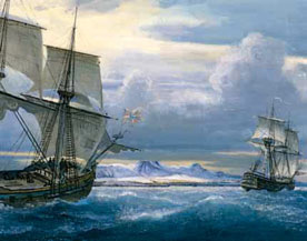 navios ao largo de Kamchatka