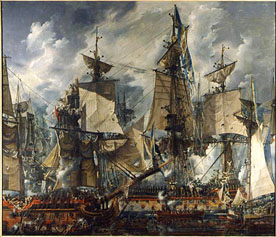 navio-chefe sueco Gustav III após a batalha de Gogland em 1788