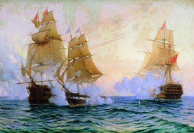 batalha de brigue Mercúrio com navios turcos