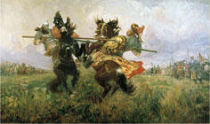 duelo entre Peresvet e Chelubey no Kulikovo Campo