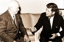 crise dos mísseis de Cuba - N. Khrushchov e J.F. Kennedy