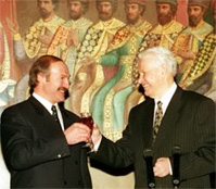 história da Rússia moderna - os presidentes da Rússia e da Bielorrússia Boris Iéltsin e Alexander Lukashenko