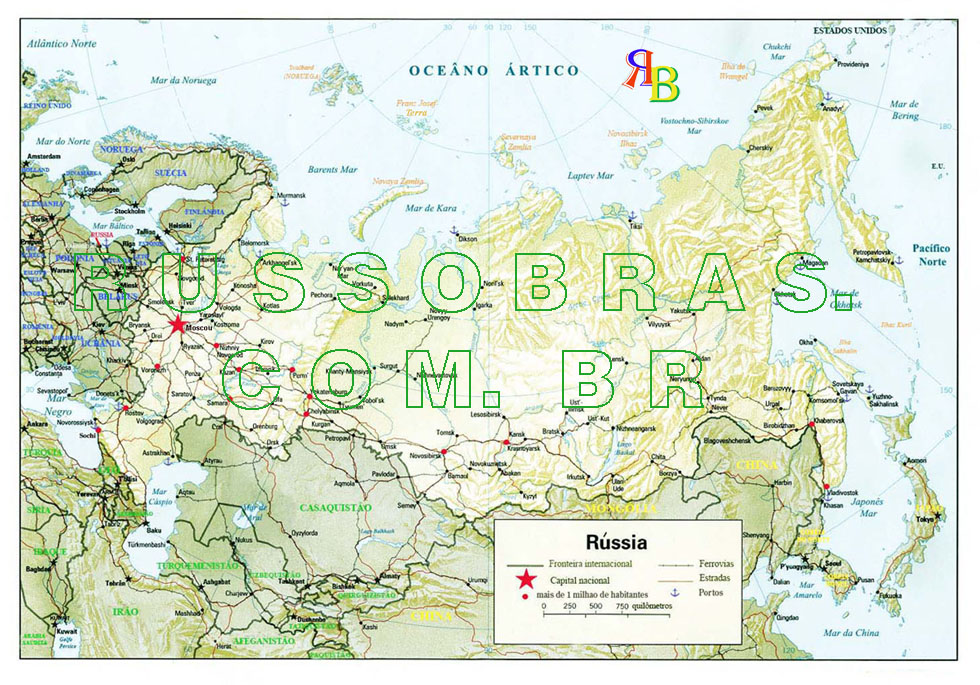 mapa da Rússia