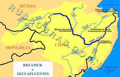 mapa da bacia do rio amur - recursos hídricos da rússia