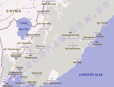mapa do lago khanka - recursos hídricos da rússia