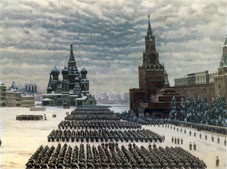 Grande Guerra Patriótica - desfile militar na Praça Vermelha no Moscou em 1941